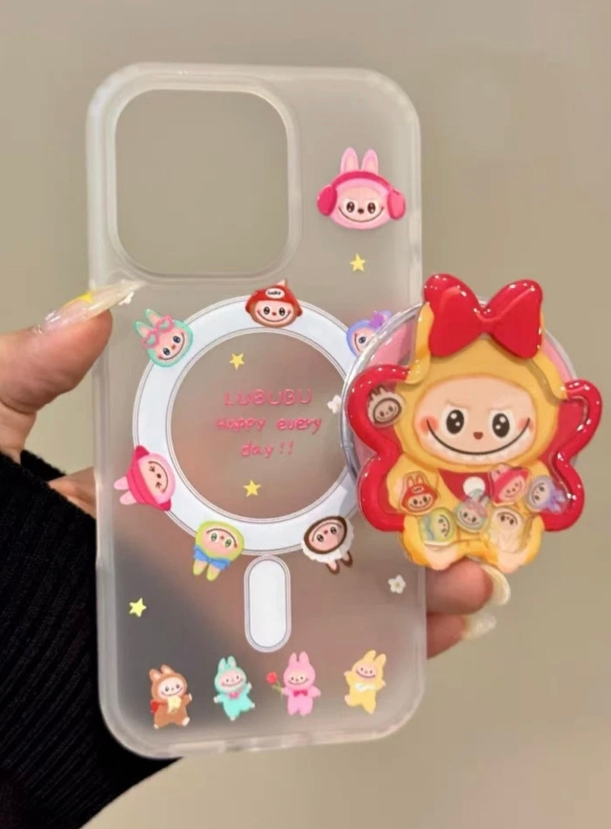 Labubu phone stand, labubu phone accessories, cute phone accessories